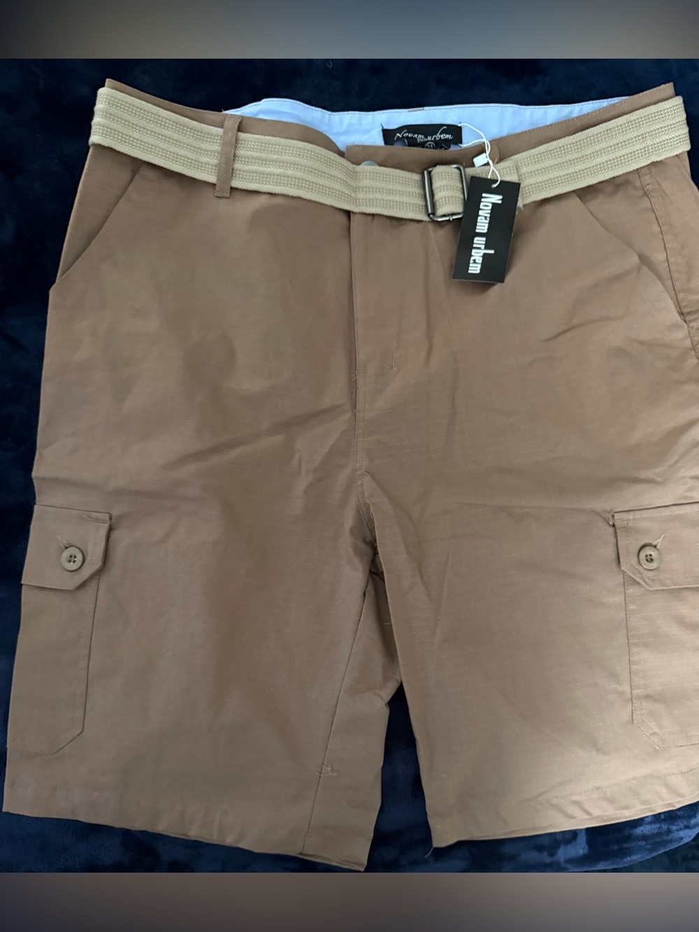 New Brown Cargo Men’s Shorts with Belt -